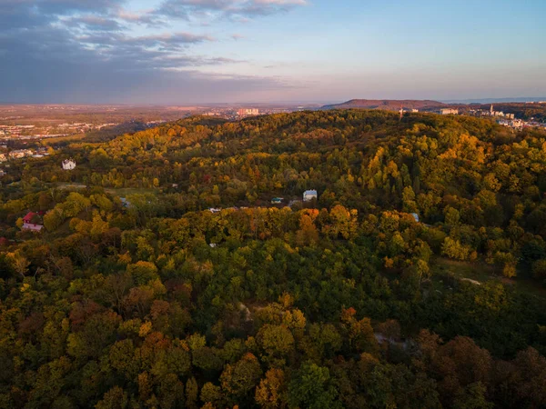 Aerial View Autumn Lviv City Ukraine — Stock Photo, Image