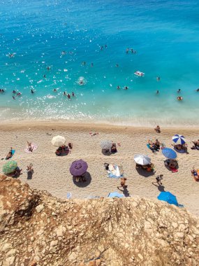 Lefkada adası yaz tatilinde Yunanistan 'da