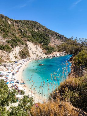 Lefkada adası yaz tatilinde Yunanistan 'da