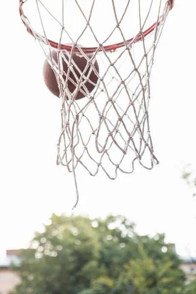 Basketball Hoop Close Copy Space — Foto Stock