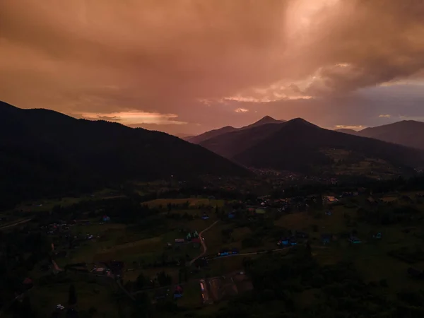 Atardecer Nublado Sobre Las Montañas Copiar Espacio — Foto de Stock