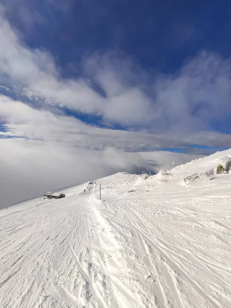 Sípálya Felhők Felett Slovakia Tatras Hegyek Másolja Tér — Stock Fotó