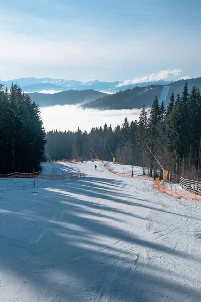Pemandangan Indah Pemandangan Carpathian Bukovel Gunung Ski Resort Ukraine — Stok Foto