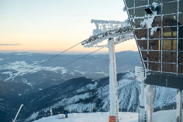 Jasna Slovaquie Février 2022 Station Ski Coucher Soleil — Photo