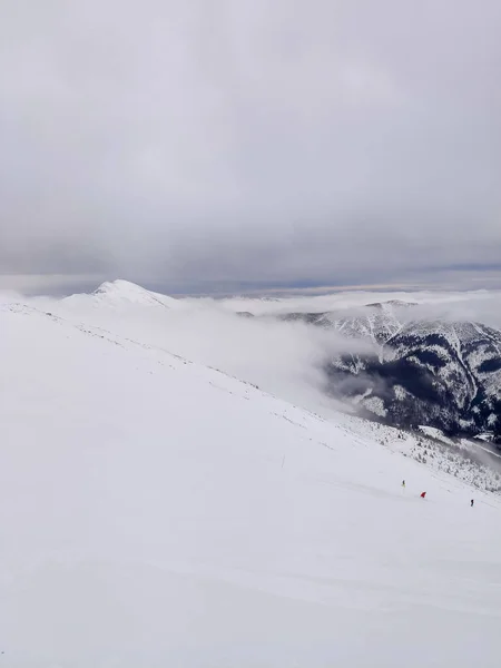 Táj Panoráma Kilátás Havas Téli Tatra Hegyek Szlovákiában — Stock Fotó