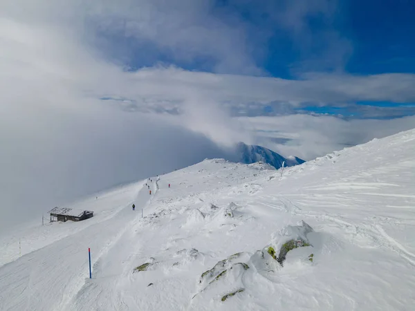 Pemandangan Udara Lereng Ski Pegunungan Slowakia Resor Jasna — Stok Foto