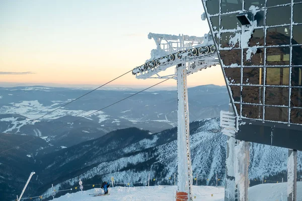 Jasna Slovaquie Février 2022 Station Ski Coucher Soleil — Photo