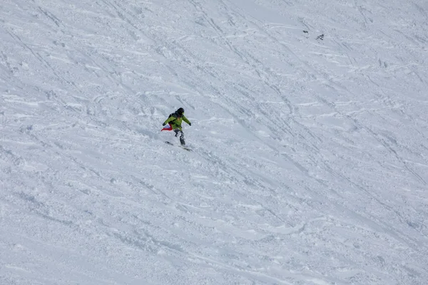 Snowboardåkare Snålskjuts Sluttning Slovakien Jasna Skidort — Stockfoto