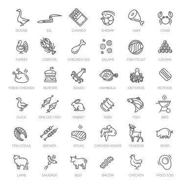 Taslak simge koleksiyonu. Basit vektör illüstrasyonu