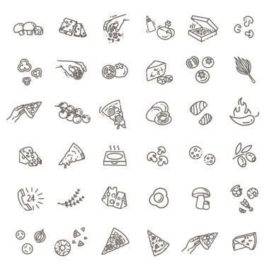 vektör ana hatlı pizza simgesi