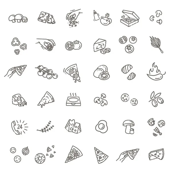 vektör ana hatlı pizza simgesi