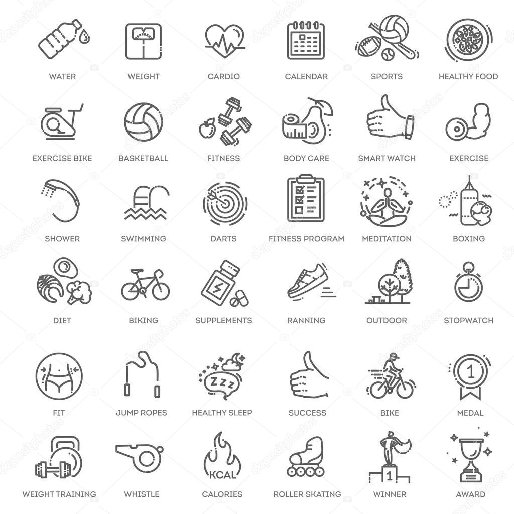 Outline icons collection. Simple vector illustration