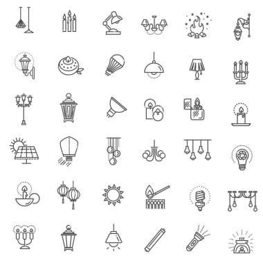 Lamba yassı simge seti. Vektör koleksiyonu