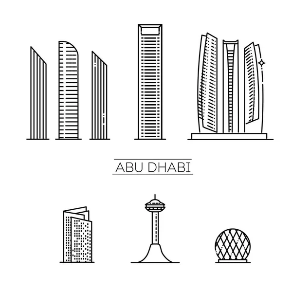 Abu Dhabi Line Silhouette. historical building — Image vectorielle