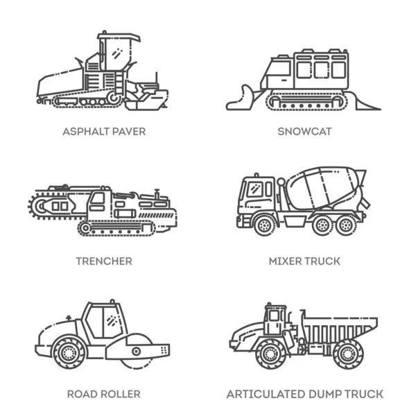 Industrial transport. Industrial machinery icons. Vector symbols — стоковый вектор