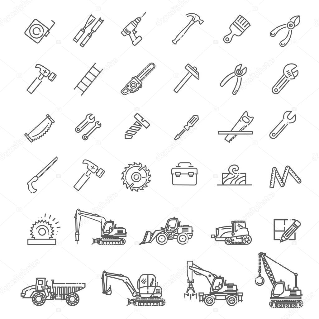 Icons set - Construction. Set of home repair icons