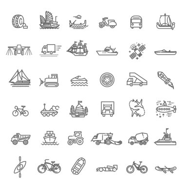 Taşıma simgeleri, ince çizgi tasarımı
