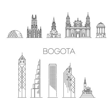 Bogota, Kolombiya, tarihi yapı taşı İnce çizgi ikonu