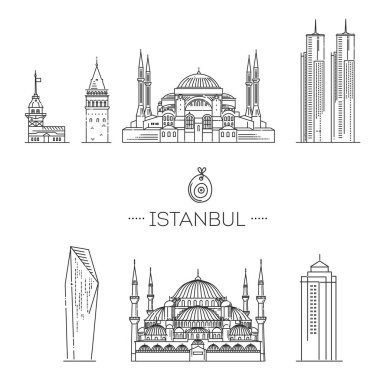 Türkiye sokaklarından tarihi binalar ana hatlarıyla.