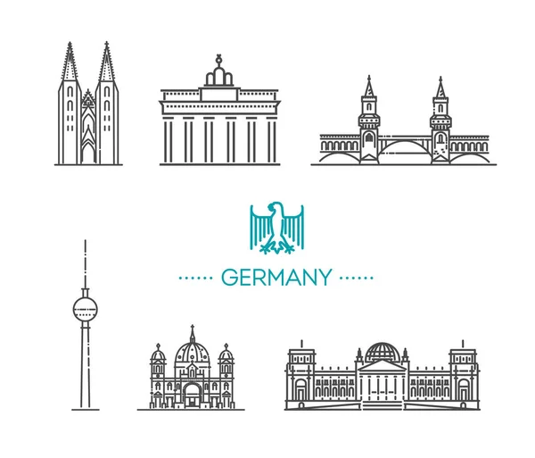 Germany Detailed Silhouette Vector Symbols — Vector de stock