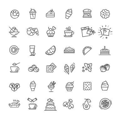 Thin line design. Cafeteria, Coffee Shop