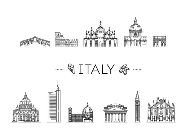 Icono Vector Lineal Para Italia — Vector de stock