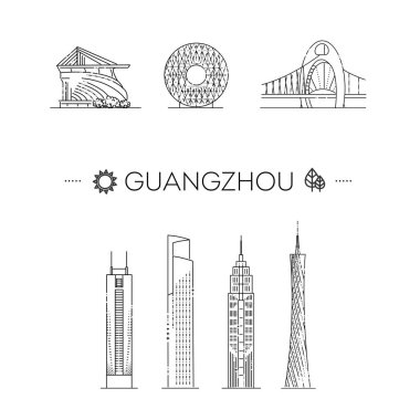 Guangzhou şehrinin doğrusal sancağı