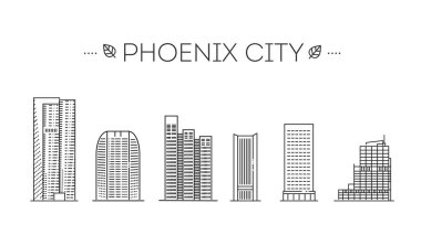 Phoenix detailed monuments silhouette. Vector illustration