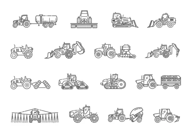 Set Agricultural Machinery — Stock Vector