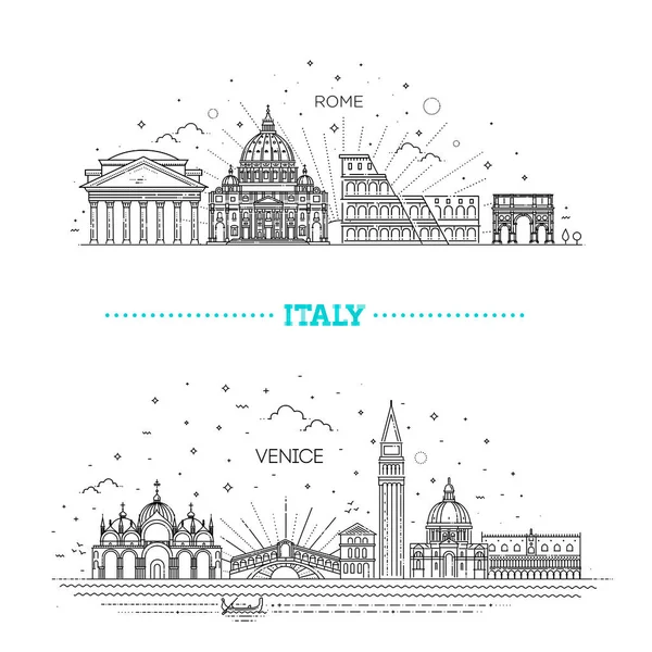 Icono Vector Lineal Para Italia — Vector de stock