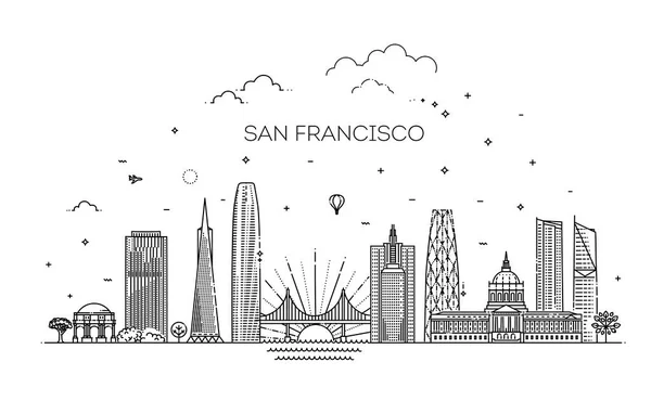 Лінійний Стяг Міста Сан Франциско — стоковий вектор