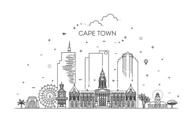 Cape Town tarihi bina ve ince çizgi simgesinin tarihi simgesi.