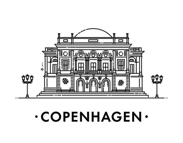 Kopenhagen Denemarken Symbool Overzicht Ter Illustratie — Stockvector