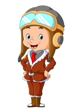 Güzel pilot kız güzel bir poz veriyor.
