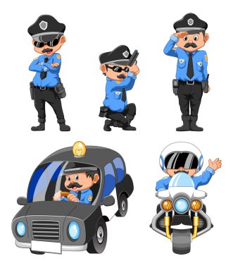 Resimlerin profesyonel polis kostümü koleksiyonu.