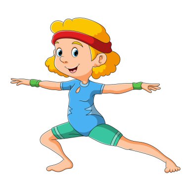 Bale dansçısı iki bacağını ve kollarını esnetiyor.