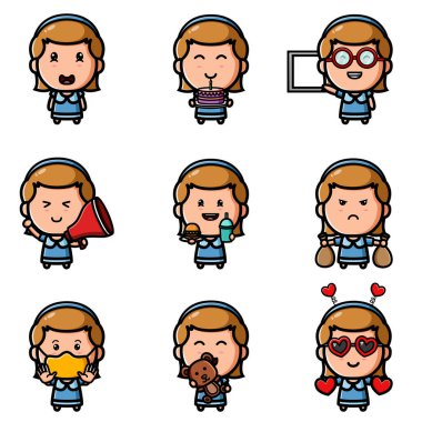 Maskot demetinin mutlu güzel kızı.