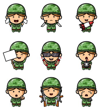 Asker adam savaş için hazır. Saha maskotu demetinde.