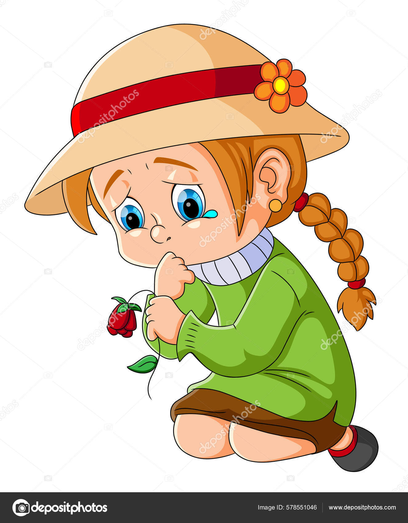 Little Girl Feeling Sad Worried Because Flowers Wither Illustration Stock Vector Image by ©hermandesign2015@ #578551046 Little Girl Feeling Sad Worried Because Flowers Wither Illustration Stock Vector Image by ©hermandesign2015@ #578551046