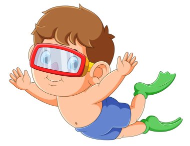 Çocuk daldı ve resimdeki mutlu ifadeyle elini salladı.