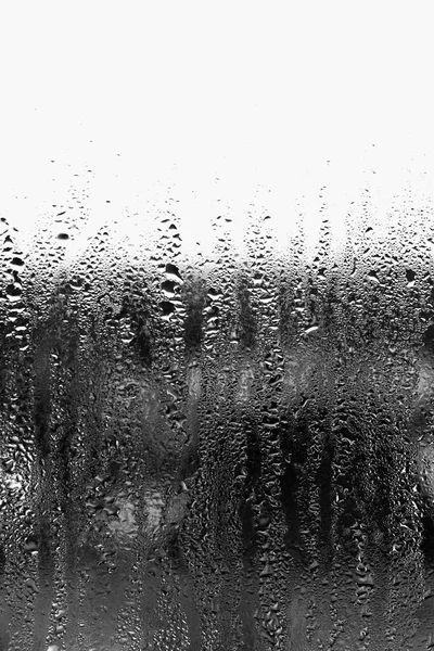 Contexte Condensation Gouttelettes Eau Sur Verre Humidité Brouillard Derrière Verre — Photo