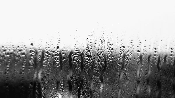 Fondo Condensación Gotas Agua Sobre Vidrio Humedad Niebla Detrás Vidrio —  Fotos de Stock