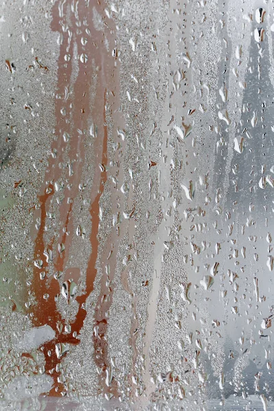 Condensation Clear Glass Window Water Drops Rain Window Glass High — Stock Photo, Image