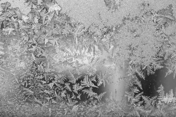 Geada Janela Textura Natural Vidro Com Padrão Congelado Espaço Cópia Imagem De Stock