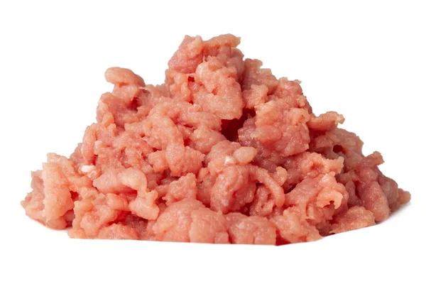 Fresh Raw Ground Pork Heap Isolated White Background Pork Beef — Stock Photo, Image