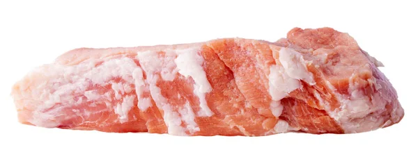 一块鲜红色的肉在白色的背景上紧密地隔开 适合用作背景资料 — 图库照片
