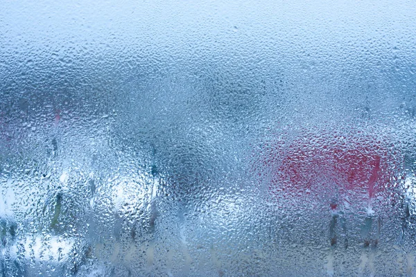 Kondenswasser Auf Dem Glas Eines Metall Kunststoff Fensters Einem Raum — Stockfoto