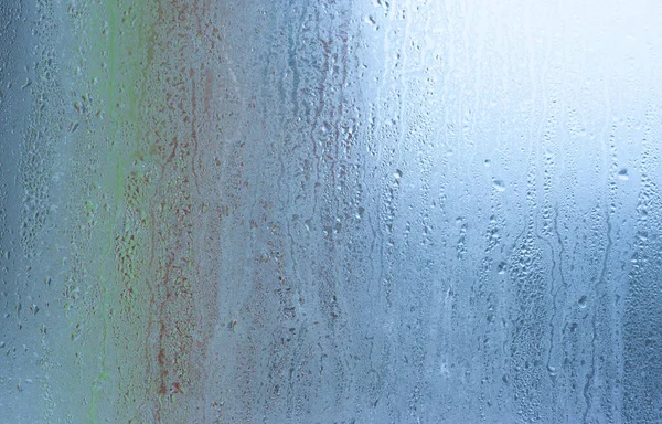 Hintergrund Wassertropfen Auf Das Glas Nasses Fensterglas Mit Spritzern Und — Stockfoto
