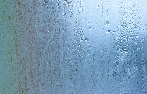 Hintergrund Wassertropfen Auf Das Glas Nasses Fensterglas Mit Spritzern Und — Stockfoto