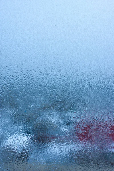 Kondenswasser Klarglasfenster Wassertropfen Regen Abstrakte Hintergrundtextur Vor Dem Fenster Schlechtes — Stockfoto